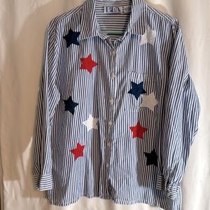 BFA Classice VINTAGE red white & blue starred blouse.